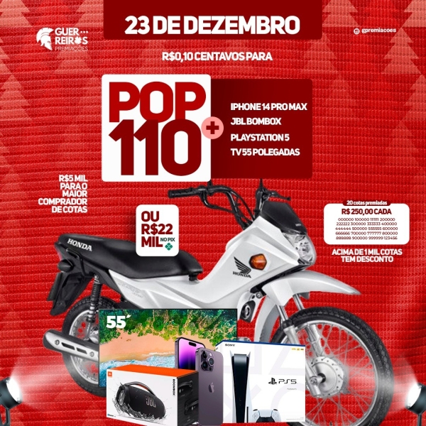 Pop 110 + iPhone 14 pro Max + Playstation 5 + TV 55" + JBL Boombox 3